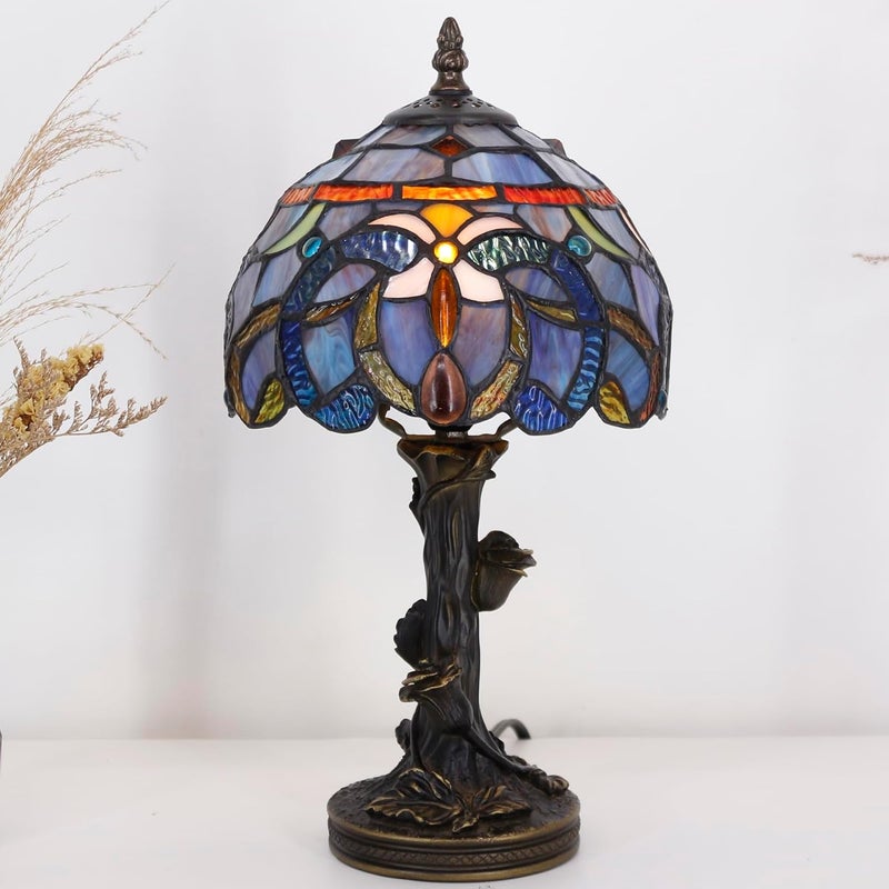 TCODTPOL Small Tiffany Lampshade Replacement Only Stained Glass Style Lamp Shade 8 Inch Fit for Table Desk Lamp, Pendant Ceiling Light Fixture (Blue Purple) - Image 5